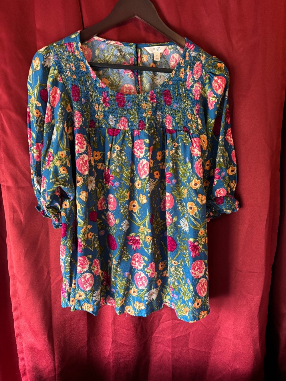 TERRA & SKY WOMEN’S FLORAL BLOUSE